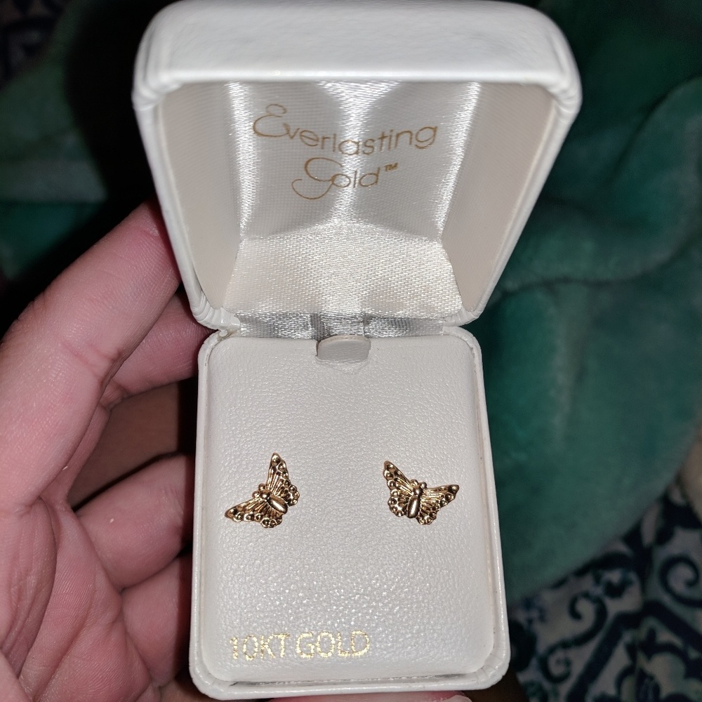 10k gold butterfly earrings